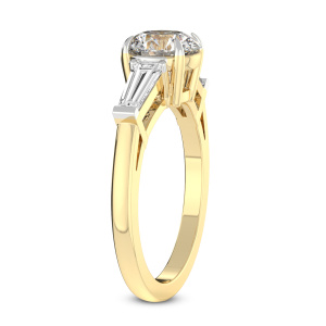 Madison Three Stone Side Baguette Lab Diamond Ring left view
