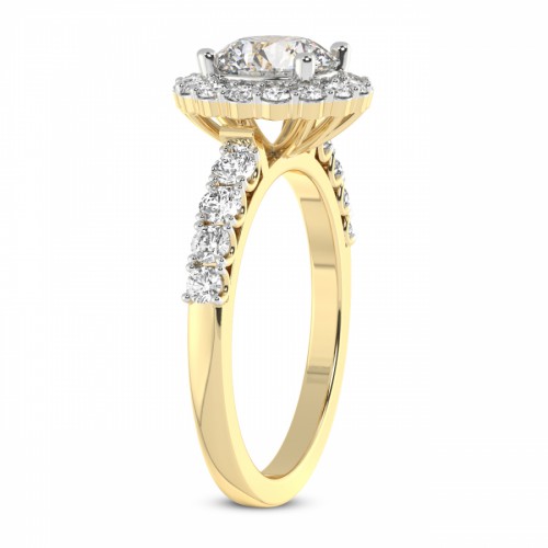 Vionna Round Halo Lab Diamond Ring left view