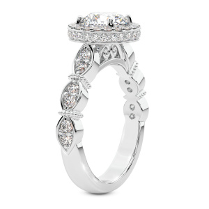 Micaela Halo Lab Diamond Ring left view
