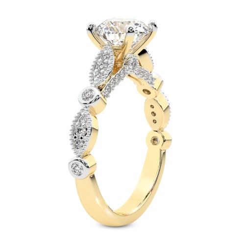 Larisa Side Stone Lab Diamond Ring left view
