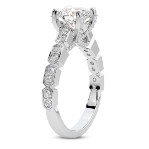 Calista Side Stone Lab Diamond Ring left view
