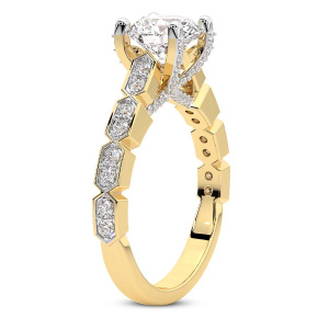 Calista Side Stone Lab Diamond Ring left view