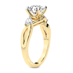 Odette Three Stone Bypass Lab Diamond Ring left view