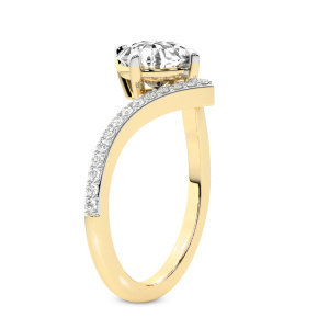 Zelda Classic Chevron Lab Diamond Ring left view