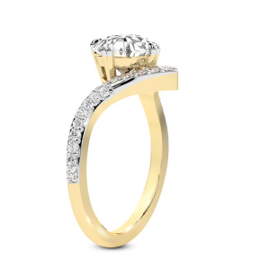 Athena Chevron Twist Lab Diamond Ring left view