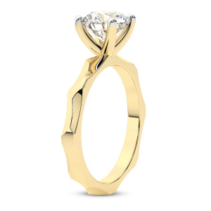 Magnolia Texture Solitaire Lab Diamond Ring left view