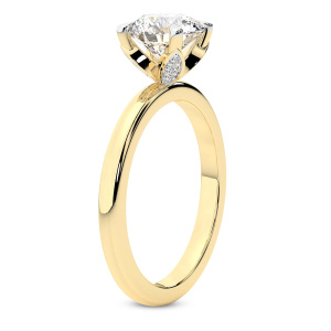 Matilda Leaf Petal Solitaire Lab Diamond Ring left view