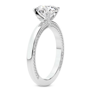 Edith Lab Diamond Studded Petite Solitaire Lab Diamond Ring left view