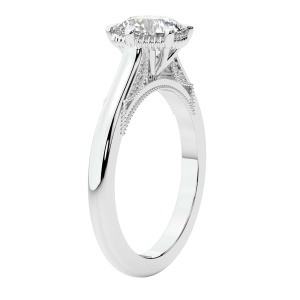 Esther Tacori Style Solitaire Lab Diamond Ring left view
