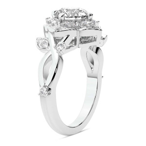 Garden Bloom Side Stone Lab Diamond Ring left view