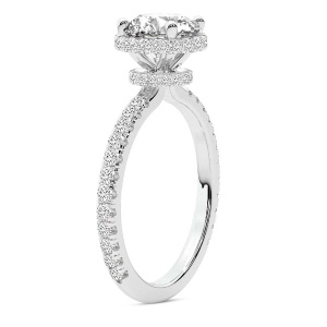 Cleopatra Halo Lab Diamond Ring left view