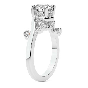 Rosé Side Stone Lab Diamond Ring left view