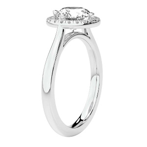 Harriet Halo 2mm Lab Diamond Ring left view