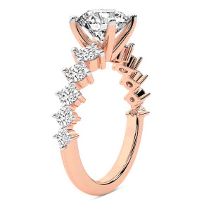 Edna Side Stone Lab Diamond Ring left view