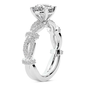 Charlotte Double Twist Side Stone Lab Diamond Ring left view