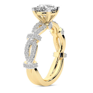 Charlotte Double Twist Side Stone Lab Diamond Ring left view