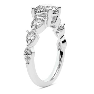 Frances Side Stone Lab Diamond Ring left view