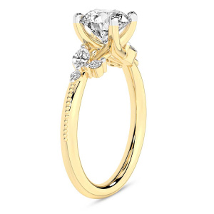 Emmeline Crisscross Side Stone Lab Diamond Ring left view