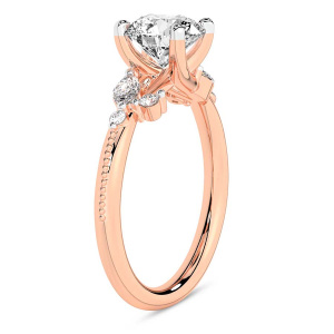 Emmeline Crisscross Side Stone Lab Diamond Ring left view