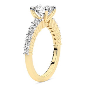 Lottie Four Claw Side Stone Lab Diamond Ring left view