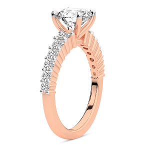 Lottie Four Claw Side Stone Lab Diamond Ring left view