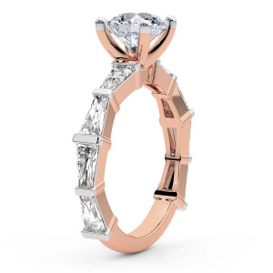 Gizele Tapered Side Stone Lab Diamond Ring left view