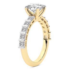 Keziah Side Stone Princess Lab Diamond Ring left view