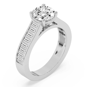 Irene Side Stone Lab Diamond Ring left view