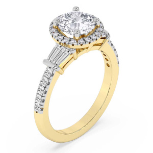 Liora Cascade Halo Lab Diamond Ring left view