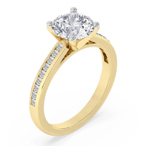 Lucent Side Channel Set Lab Diamond Ring left view