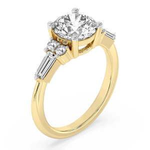 Helia Tapered Baguette Lab Diamond Ring left view
