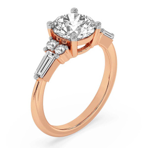 Helia Tapered Baguette Lab Diamond Ring left view