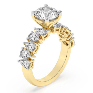 Adeline Side Pear Lab Diamond Ring left view