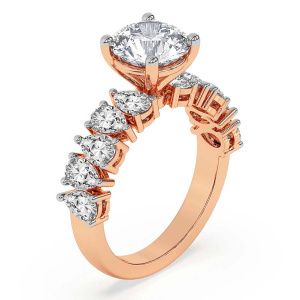 Adeline Side Pear Lab Diamond Ring left view