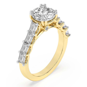 Florence Side Emerald Lab Diamond Ring left view