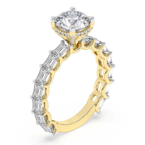 Giselle Side Emerald Lab Diamond Ring left view