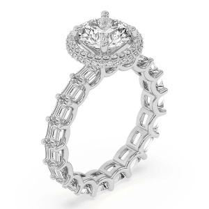 Amaryllis Side Emerald Lab Diamond Ring left view