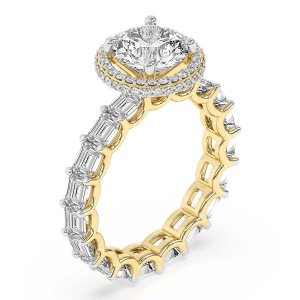 Amaryllis Side Emerald Lab Diamond Ring left view