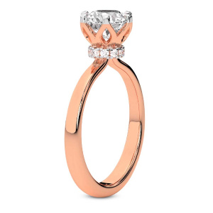 Blooming Petal Secret Halo Lab Diamond Ring left view