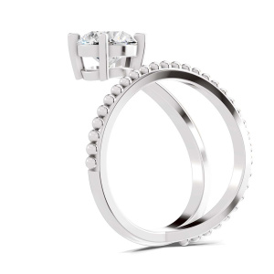 Crest Wrap Four Prong Solitaire Lab Diamond Ring left view
