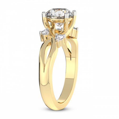 Twisted Blossom Lab Diamond Ring left view