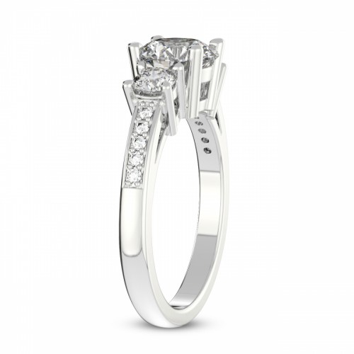 Trilogy Three Stone Lab Diamond Ring left view
