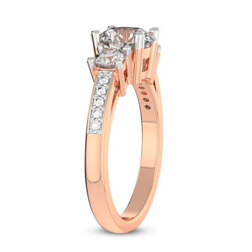 Trilogy Three Stone Lab Diamond Ring left view
