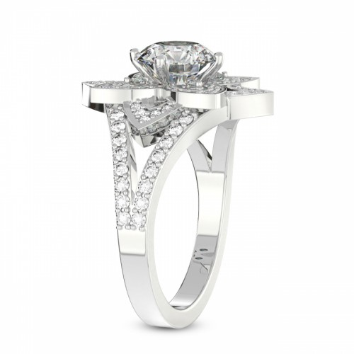 Indigo Vintage Lab Diamond Ring left view