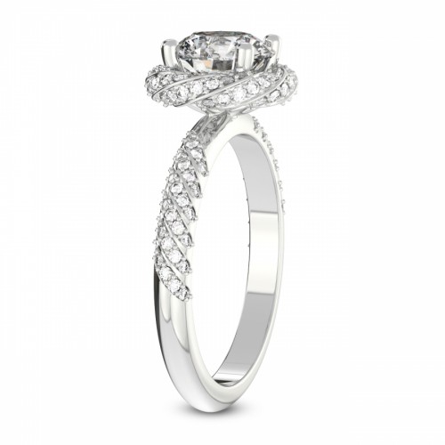 Entwined Love Halo Lab Diamond Ring left view