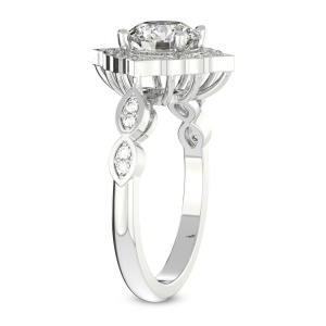 Melody Vintage Halo Lab Diamond Ring left view