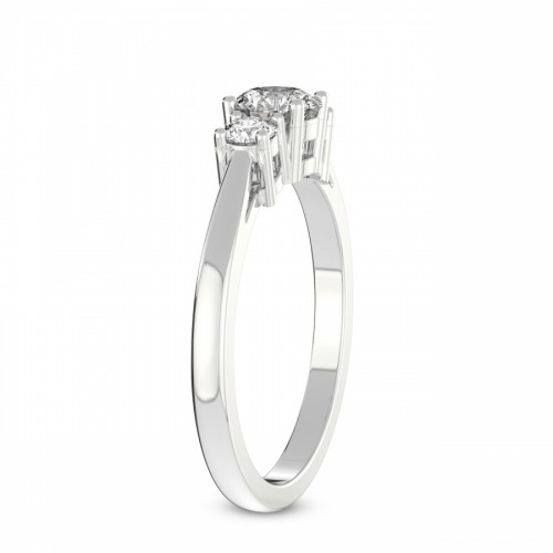Intricacy Three stone Lab Diamond Ring left view