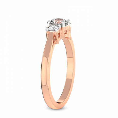 Meghan Markle Three stone Lab Diamond Ring left view