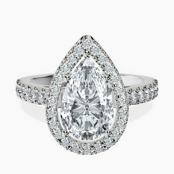 Rising Sun Halo Lab Diamond Ring front view