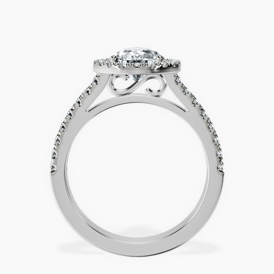 Rising Sun Halo Lab Diamond Ring left view